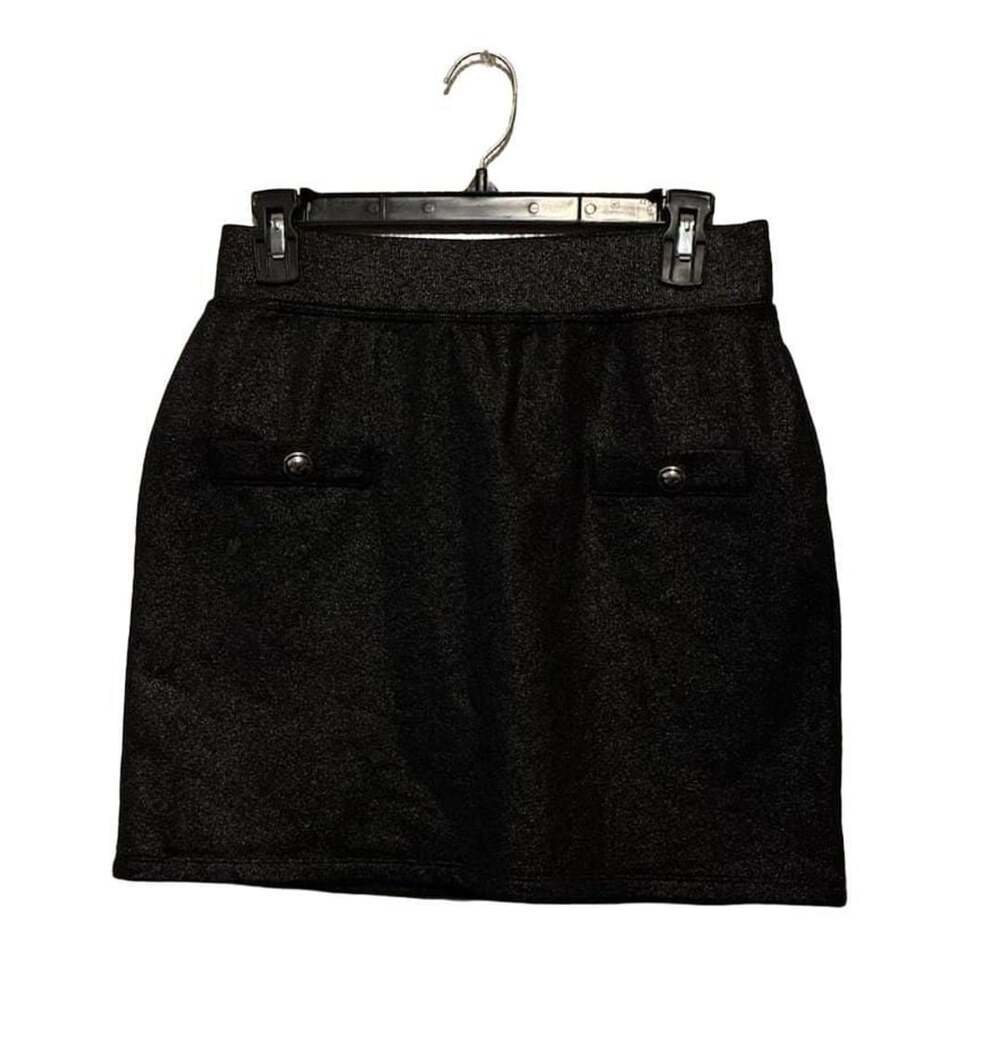 Michael Kors Metallic Mini Skirt Size XS Black Silver
